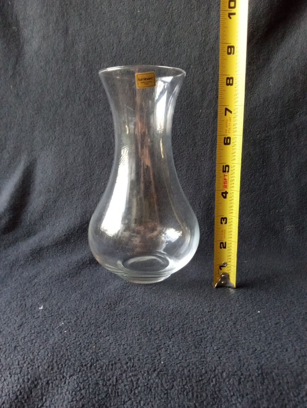 GLASS VASE LUMINARC Verrerie d’Arques FRANCE Harmonie Clear Vintage 8-1/4" High